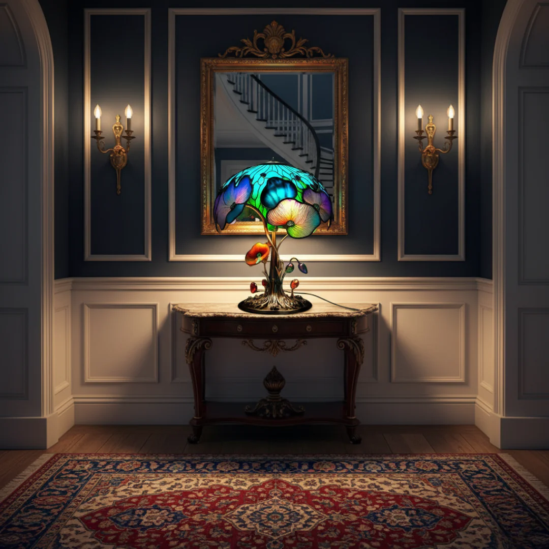 Boho Chic Mushroom Floral Lamp - Image 3